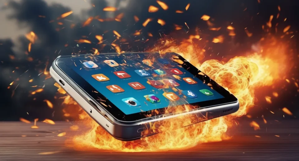 mobile on fire